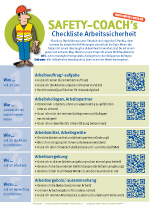 Abbildung des Plakats "Checkliste Arbeitssicherheit"